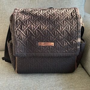 Petunia Pickle Bottom Boxy Backpack Diaper Bag Black With Rose Gold